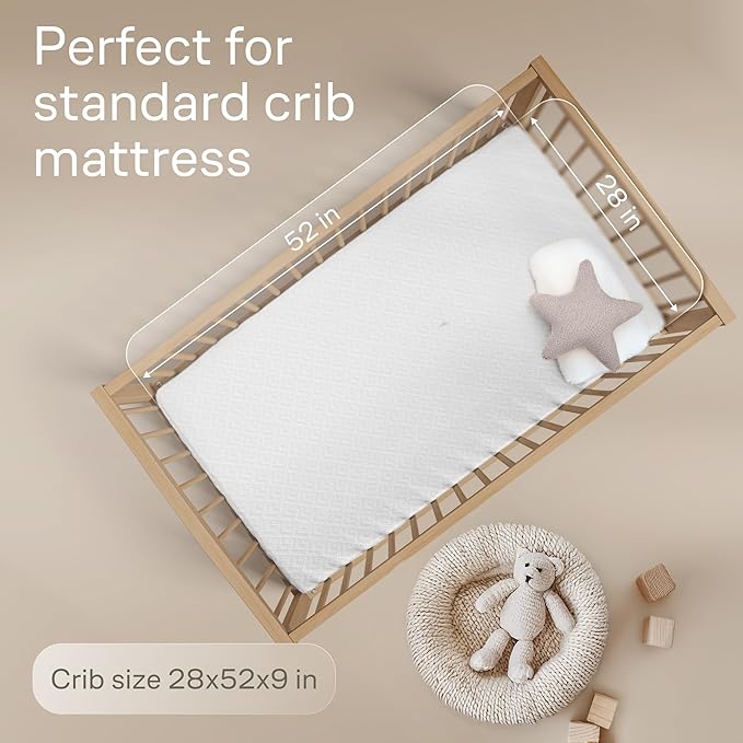 Niagara Crib 2 Pack 100% Waterproof Mattress Protector, Soft Breathable Crib Mattress Protector with Deep Pocket, Mattress Pad for Toddler and Baby (52x28, White) - Viscose Made from Bamboo