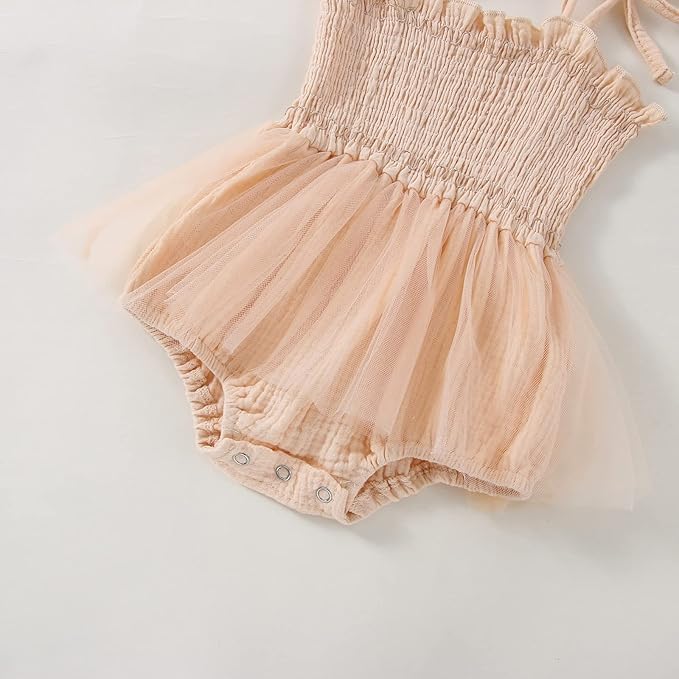 Newborn Baby Girl Bodysuit Sleeveless Halter Frill Romper One-piece Jumpsuit with Headband Summer Clothes Set