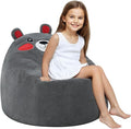 COMAX Bean Bag Chairs for Kids, Toddler BeanBag Sofa with Filler Bean Couch Stuffed for Boys and Girls, Lazy Floor Chair for Playroom, Nursery Room, Bear