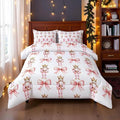 7 Pieces Cartoon Nutcracker Kids Comforter Set Queen,Pink Bowknot Romantic Princess Bedding Set,Ballet Merry Christmas Bow Tie Dreamy（Comforter+Fitted+Flat Sheet+2 Pillowcases+2 Throw Pillow Covers）