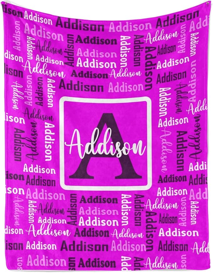 Dr.TOUGH Name Blanket Personalized Blanket for Adult Kids Flannel Customized Personalized Blankets and Throws