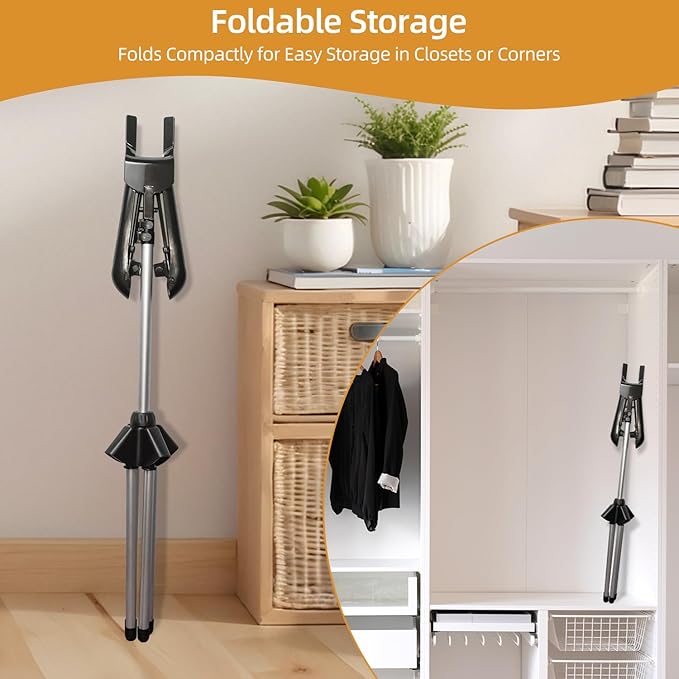 Adjustable Shirt Display Stand 32-63 Inch, Foldable Clothing Display Stand Mannequin Torso for Retail Vendors, Multi-Use Steamer Rack Stand for Clothes Garment (2)