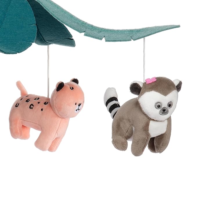 Lambs & Ivy Enchanted Safari Animal Musical Baby Crib Mobile Jungle Soother Toy