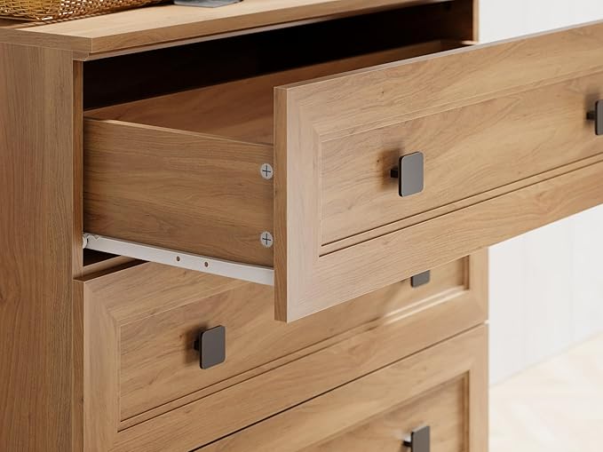 Modern Drawer Dresser for Bedroom with 6 Drawers, 2 in 1 Chest of Drawers with Organizer Storage for Bed Room,Livingroom Hallway Oak