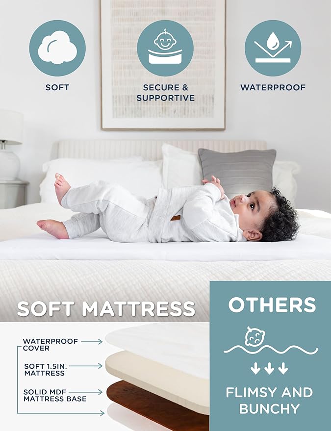 Baby Delight Beside Me Dreamer Bassinet | Bedside Sleeper | 6-Position Height Adjustment | Charcoal Tweed