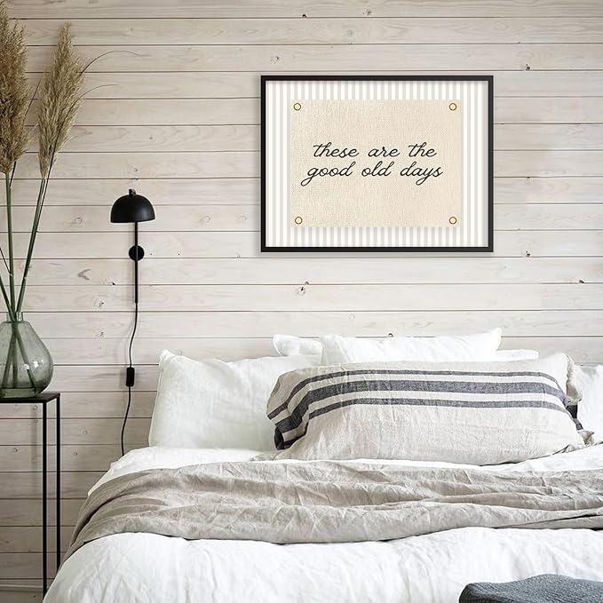These Are the Good Old Days Wall Art Inspirational Quotes Poster 24x36 inch Black Framed Modern Minimalist Positive Affirmations Canvas Prints for Office Bedroom Wall Decor
