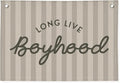 Long Live Boyhood Banner, Boy Nursery Decor, Canvas Banner Wall Hanging Flag Decor for Nursery Playroom Toddler Room, Boys Kids Room - Gray