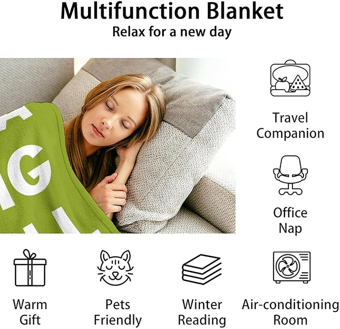 Custom Pickle Throw Blanket for Baby - 30x40 Inches Lap Size - Soft Fluffy Cozy Blankets Gift - Green Funny Blanket Throws for Couch, Work