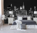 Black City Wallpaper Peel and Stick New York Night Scene Self Adhesive Wall Mural for Living Room Bedroom 82"x57"