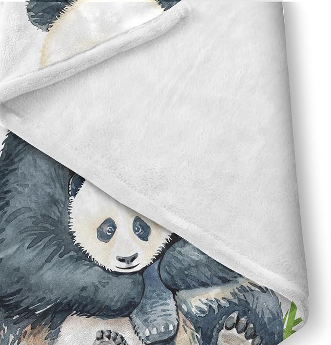 Custom Crib Bedding Set - Panda Design Personalized Name Baby Nursery Bedding 3 Pcs Set - Chic Soft Blanket, Sheet, Pillowcase for Newborns Boys Girls Gifts Color13