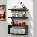 RICHER HOUSE Black Floating Shelves Set of 3, Modern Bathroom Shelves Wall Mounted Shelves for Wall Decor, Over Toilet Black Wall Shelves for Bathroom Bedroom, Living Room, Kitchen
