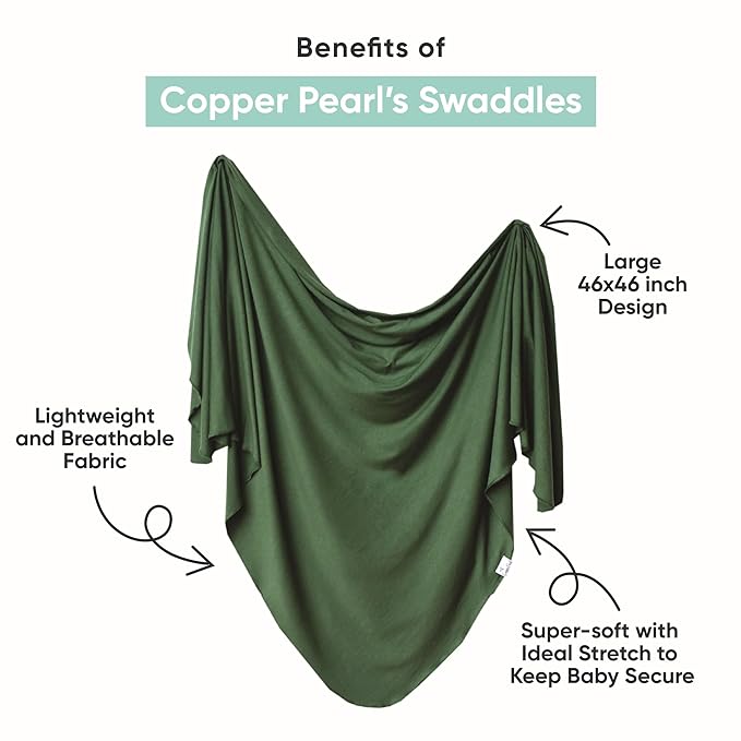 Copper Pearl Baby Swaddle Blanket - Premium Knit Baby Blanket, Large Soft Stretchy Receiving Blankets for Baby Boy and Girl, Swaddles for Newborn, Infant, and Toddler (Daisy)