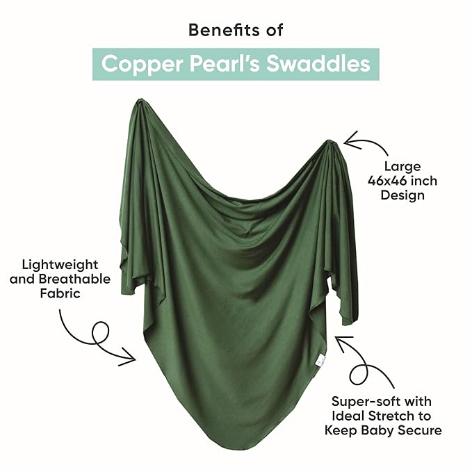 Copper Pearl Baby Swaddle Blanket - Premium Knit Baby Blanket, Large Soft Stretchy Receiving Blankets for Baby Boy and Girl, Swaddles for Newborn, Infant, and Toddler (Rue)