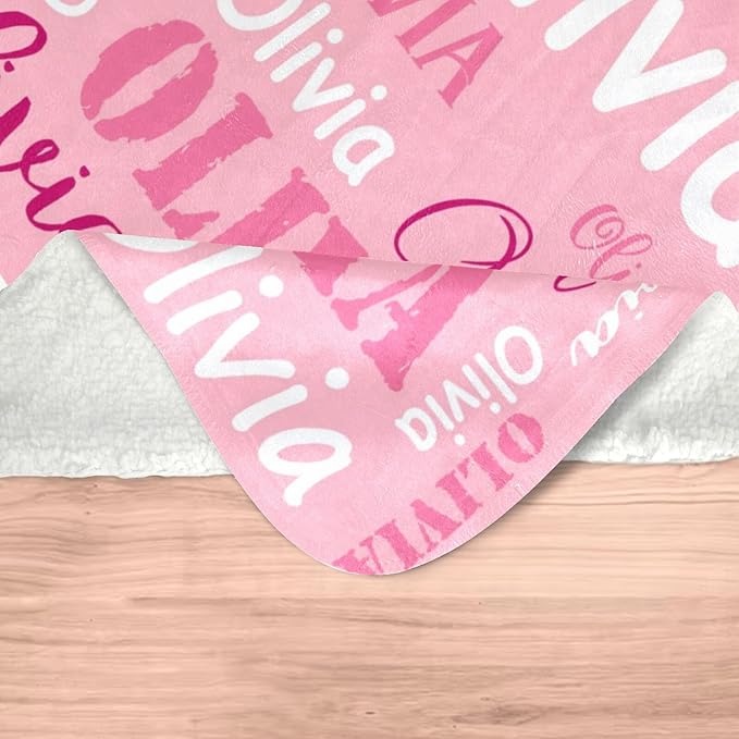 Gudina Custom Blanket with Name, Customized Name Blanket for Kids, Personalized for Women Men