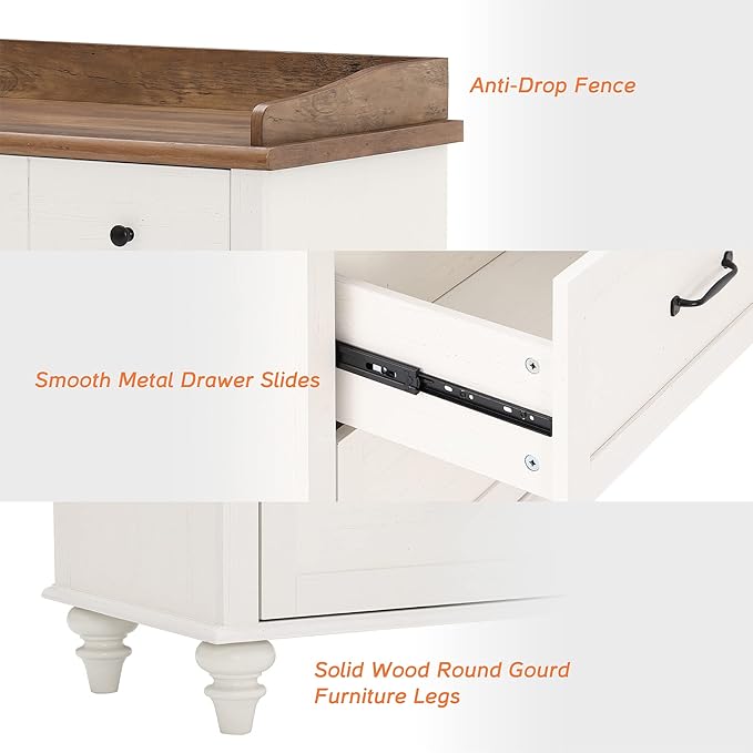WAMPAT Dresser for Bedroom with 12 Drawers, White Baby Dressers with Wide Chest of Drawers, Mid Century Modern Wooden Kids Closet Storage Organizer, Large Dressers for Living Room, Nursery, Hallway