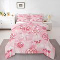 Feelyou Pink Bow Comforter Set Toddler Size Pink Lollipops Bedding Set for Kids Boys Girls Watercolor-Style Duvet Quilt Xmas Snowflake Bedroom Decor Christmas Microfiber 2 Pcs with 1 Pillow Cases