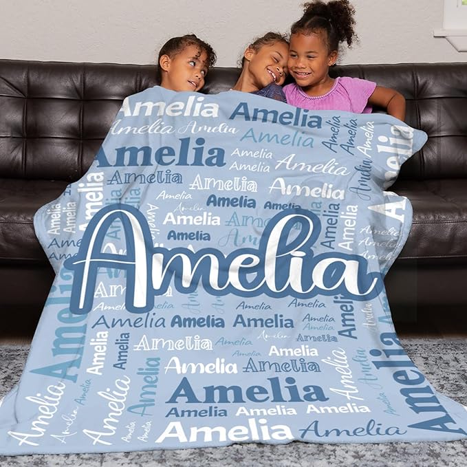 Dr.TOUGH Personalized Blanket for Adult Kids with Name Customized Blankets Personalized Throw Blanket for Christmas Birthday Gifts