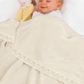 Baby Knit Blanket Soft Breathable Cotton Scallop Border Blankets Newborn Knitted Blanket Swaddle Blankets Gifts for Baby Newborn Toddler Shower Boy Girl New Mom Birthday Christmas Cream 28x36