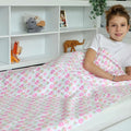 Kids Throw Blanket – Soft Cotton Toddler Blanket with Cute Owl & Pink Elephant Pattern, Lightweight Breathable Bed Throw with Stitched Edges, 40 x 60 in (101.6 x 152.4 cm)
