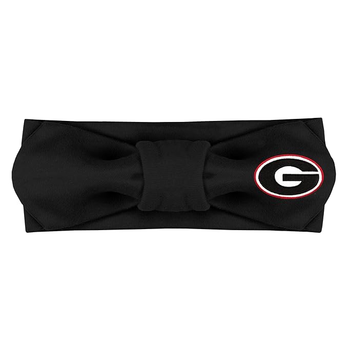 Creative Knitwear Georgia Bulldogs Infant Girls Black Solid Hair Knot Headband Embroidered Logo - Size Newborn - 4T