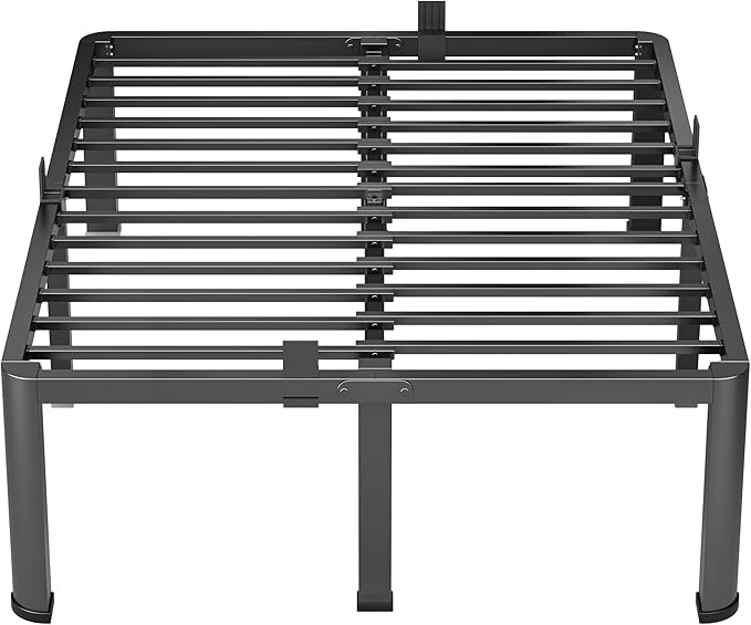 20 Inch Queen Heavy Duty 3500 lbs Bed Frame with Round-Corner Legs & Anti-Squeak Design – Quick Assembly Metal Platform, No Box Spring Needed