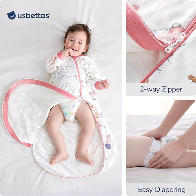 Baby Sleep Sack with Removable Sleeves, Breathable Wearable Blanket for Newborn & Toddler 6-36 Months, Cute Print