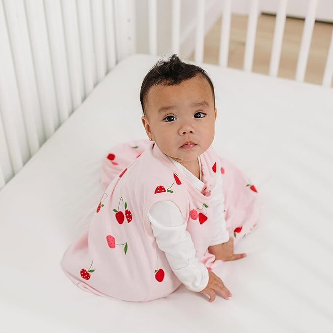 Ecolino Organic Cotton Baby Sleep Sack - 2-Way Zipper Baby Wearable Blanket - Toddler Sleeping Bag Sack - 18-36 Months - Cherry