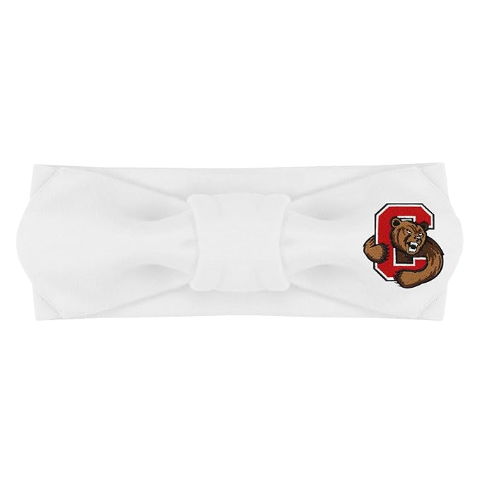 Creative Knitwear Cornell Big Red Infant Girls White Solid Hair Knot Headband Embroidered Logo - Size Newborn - 4T