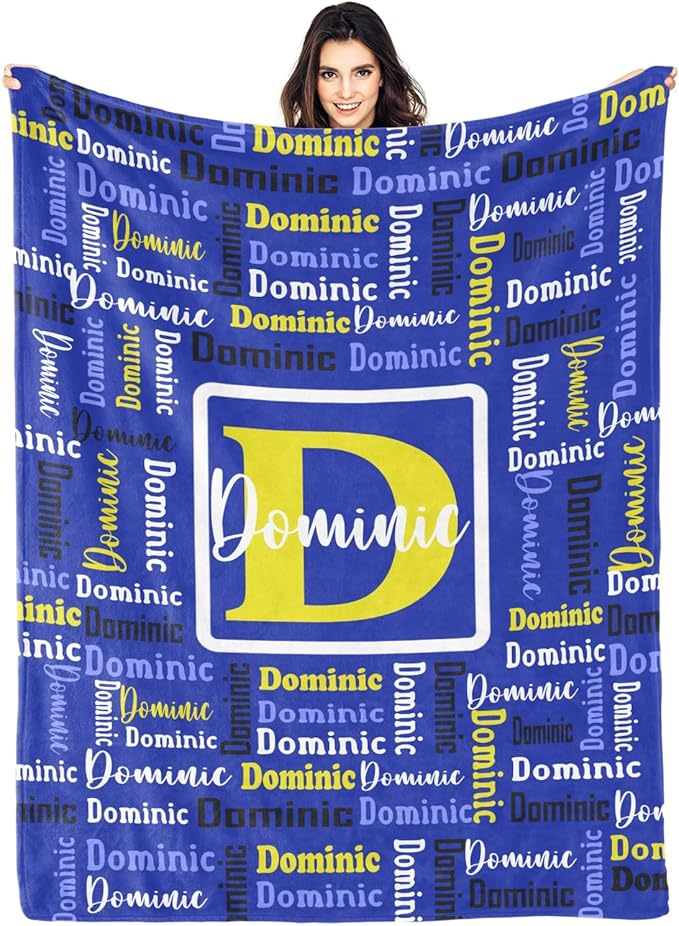 Dr.TOUGH Name Blanket Personalized Blanket for Adult Kids Flannel Customized Personalized Blankets and Throws