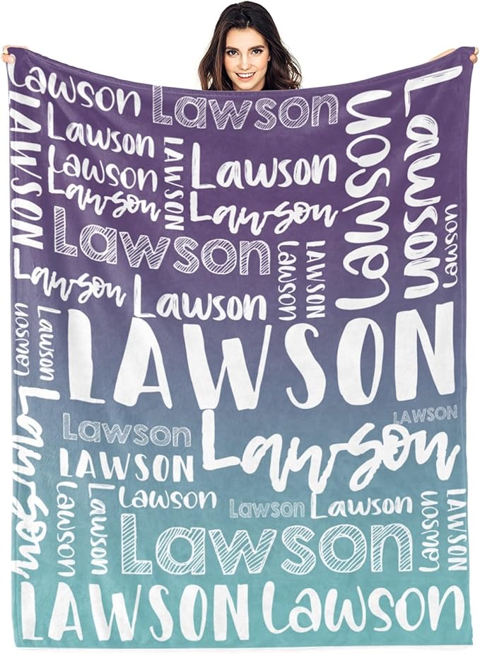 Dr.TOUGH Personalized Blankets with Name Customized Baby Blankets for Girls Boys Adults Monogrammed Blankets and Throws Christmas Birthday Mothers Valentines Day Gift (Z-Colorful 06, 40''×50'')