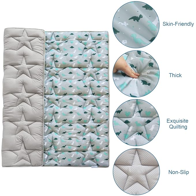 SPRINGSPIRIT Baby Play Mat, 59x59 Infant Play Mat for Playpen, Thicken Baby Mat for Floor, Non-Slip Washable Playmat for Babies, Toddlers, Grey