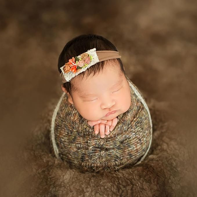 Baby Photography Props Hat Wrap Newborn Photo Props Photoshoots Accessories Infant Photo Stretchy Knit Wrap Blanket Accessories