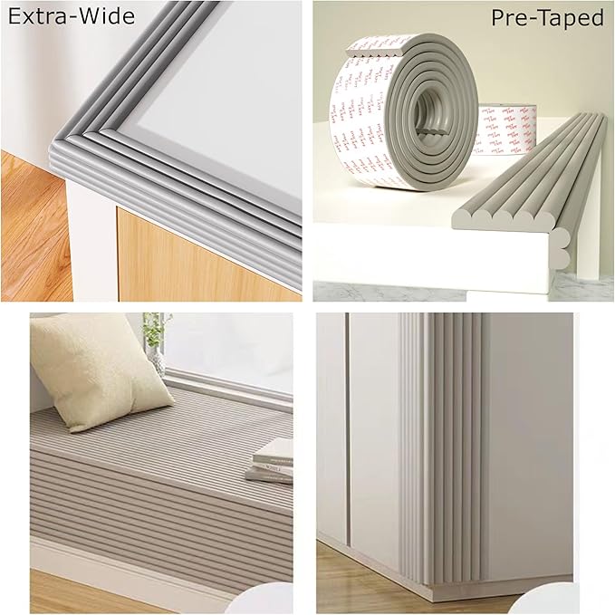 M2cbridge Multifunctional Edge and Corner Guard Coverage Baby Safety Bumper DIY 6.5 Ft (Grey (6.5ft x 2))