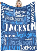 Dr.TOUGH Personalized Blankets with Name Customized Baby Blankets for Girls Boys Adults Monogrammed Blankets and Throws Christmas Birthday Mothers Fathers Valentines Day Gift (Blue, 40''×50'')