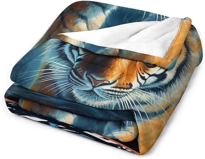 Tiger Blanket Tiger Throw Blankets for Couch Sofa Decor Soft Cozy Fleece Flannel Gifts for Men Women Adults Lover 50"x60"
