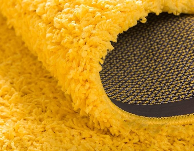Unique Loom Solid Shag Collection Area Rug (5' 1" x 8' Rectangle, Tuscan Sun Yellow)