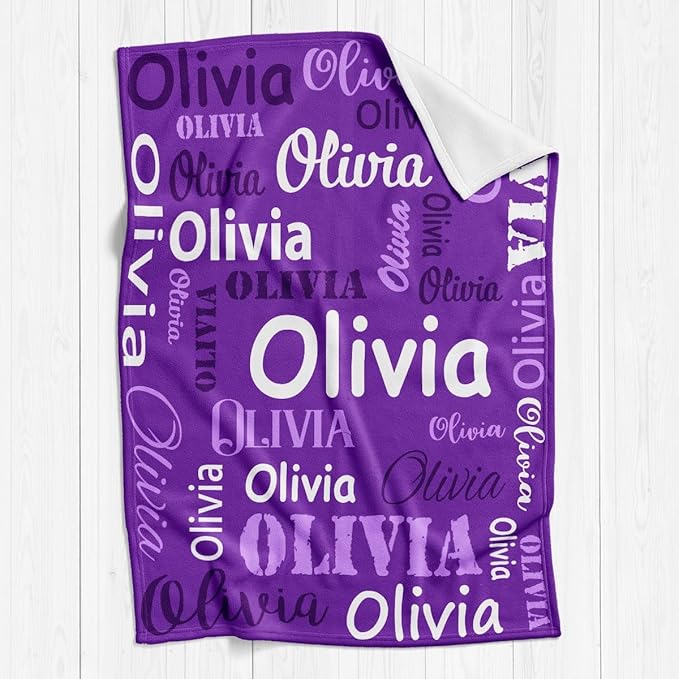 Gudina Personalized Baby Blankets and Throws, Custom Blanket with Name, Personalized Christmas Blanket Gifts for Women Men