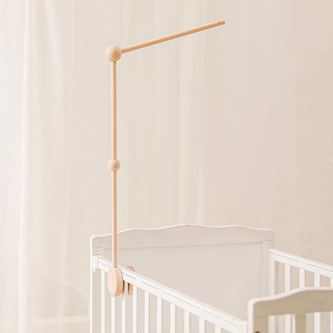 let's make Updated Wooden Mobile Arm for Crib 30 inches-Baby Mobile Hanger for Crib Nursery Mobile Holder 360° Rotatable for Hanging Mobiles Plush Dolls | Gift for Baby Shower & Nursery Decoration