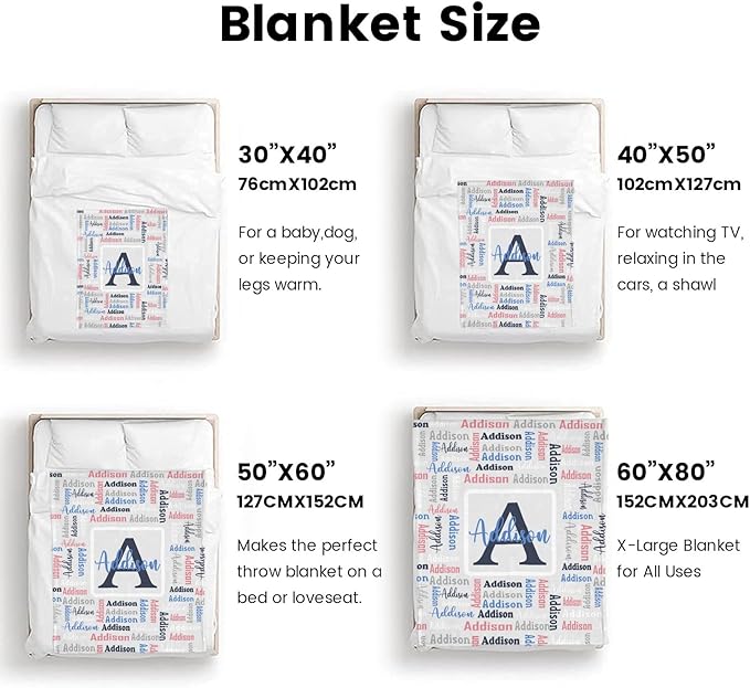 Dr.TOUGH Name Blanket Personalized Blanket for Adult Kids Flannel Customized Personalized Blankets and Throws