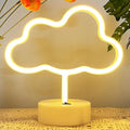 Cloud Neon Sign Led Light for Bedroom, Warm White Room Decor USB/Battery Operated, Aesthetic Stand for Girls Boys Party Birthday Christmas Gifts