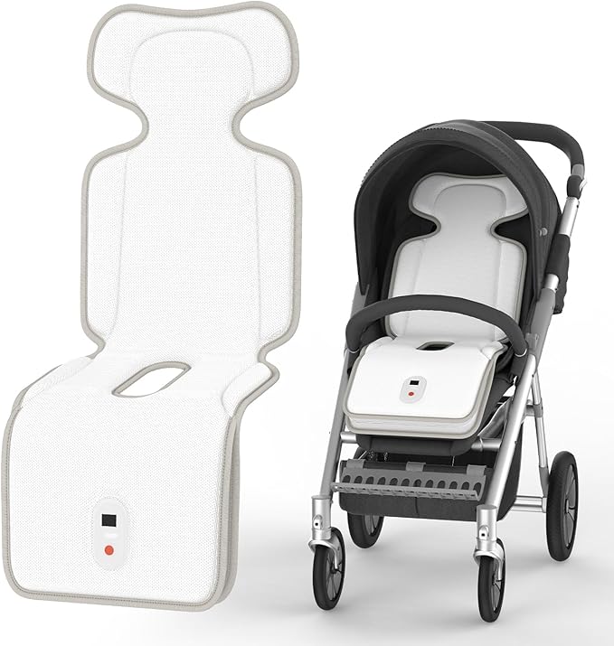 Bella's Friends Baby Stroller Cooling Pad with 2 Built-in Blower Up to 10H MAX 10000 mAh Rechargeable 3 Speed Adjustable Car Seat Liner Cooling Cushion for Toddler Outdoors Summer Baby Essentials