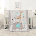 Wowelife Elephant Crib Bedding Set Gray, Premium 3-Piece Baby Bedding Set Elephant, Safari Newborn& Infant Nursery Bedding Set for Baby Boy, Gray