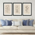 YWJKWLGS Vintage Botanical Wall Art 16x24 Inch Set Of 3 Wooded Framed Minimalist Rustic Wildflower Pictures Floral Sign Bedroom Wall Hanging Decor (Black)