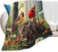 Tijuboni Cardinal Bird Throw Blanket Cardinal Gifts for Girls Boys Women Men Kids Adults Soft Flannel Fleece Blanket for Couch Sofa Bed Home Decor 40"x50"