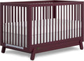 Dream On Me Hygge 5-in-1 Convertible Full-Size Baby Crib in Auburn, GreenGuard Gold & JPMA, Converts to Toddler, Day & Full-Size Bed, Adjustable Mattress Heights, Modern Nursery