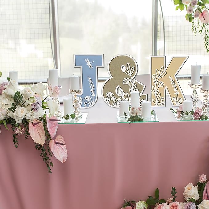 Layered 12 Inch Large Wooden Letters for Wall Decor, Flowered Paintable Wooden Nursery Letters for Crafts Wood Alphabet Letter H for Birthday Boho Nursery Name Sign Wedding Home Decoration