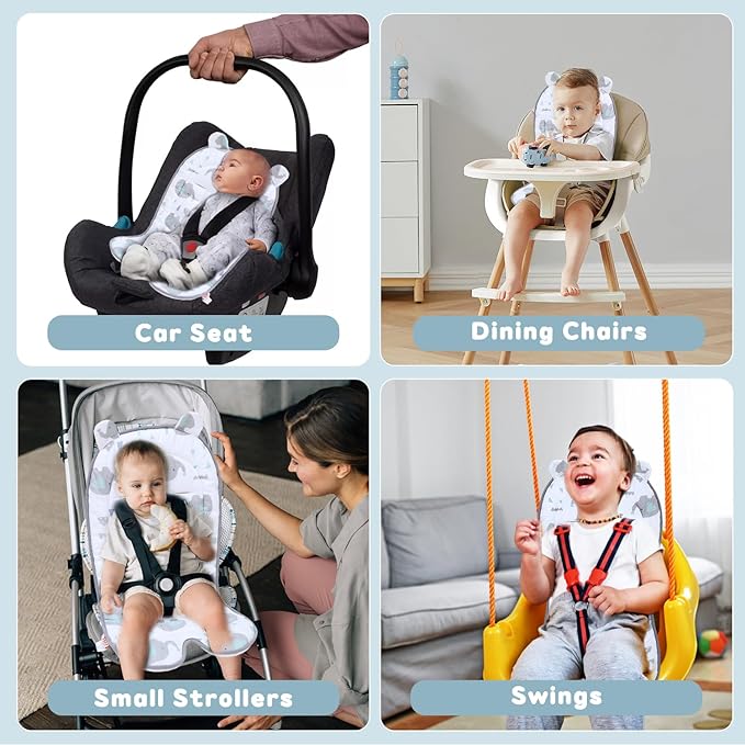 Baby Carriage Cushion, Universal Breathable Car Seat Insert Cushion, 3D Air Mesh Baby Seat Pad Liner for CarSeat, Buggy, High Chair (Elephant