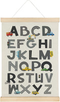 SereneHanctuary Car Alphabet Educational Learning Poster For Toddlers,Educational ABC Car Nursery Poster Hanger Frame for Nursery Boys Room Classroom Decor,12X16Inches