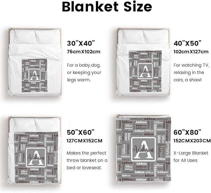 Dr.TOUGH Name Blanket Personalized Blanket for Adult Kids Flannel Customized Personalized Blankets and Throws