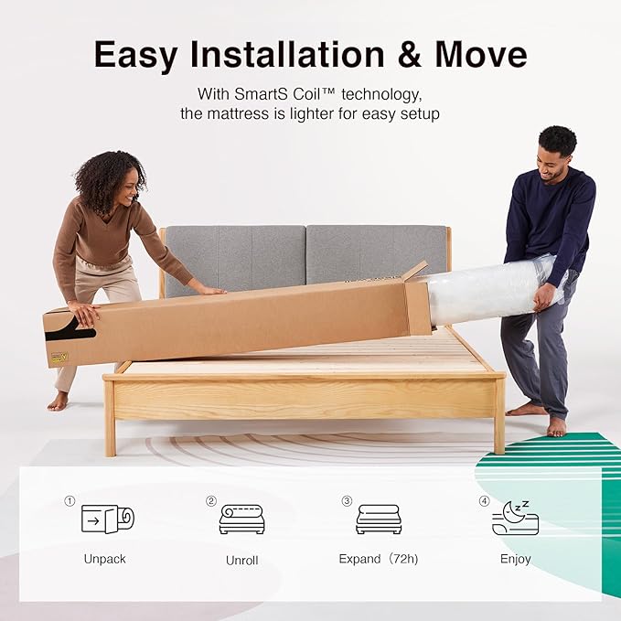 Novilla Twin Mattress, 8 Inch Twin Size Mattresses in a Box with Smarts™ Coil for Pressure Relief, Medium Plush Foam and Spring Hybrid Colchones with CertiPUR-US Certified for Kid for Kidss